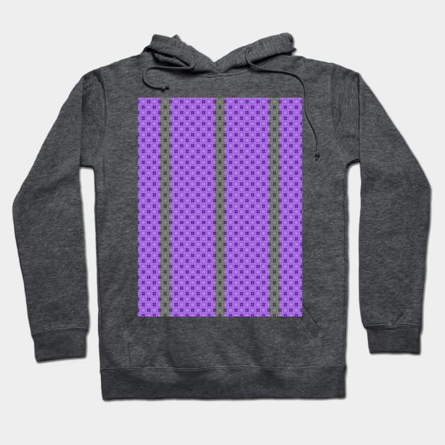 Purple Ring Pattern with Gray Stripes Hoodie by Amanda1775